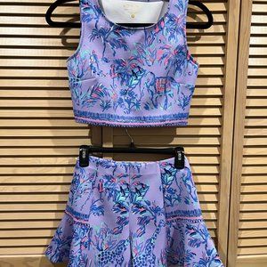 Lilly Pulitzer Neri Set in Lilac Verbena Fruity Monkey, size XS, LIKE NEW